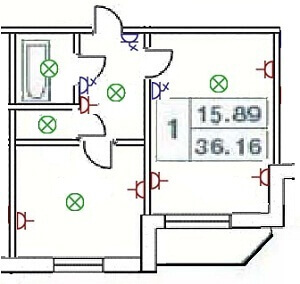 Замена электропроводки в однокомнатной квартире 137 серии 36м2