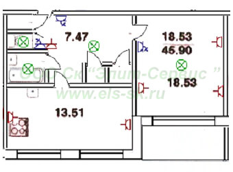 Прокладка скрытой проводки в однокомнатной квартире 504 серии 46м2
